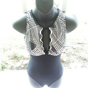 Black and white one piece swimsuit